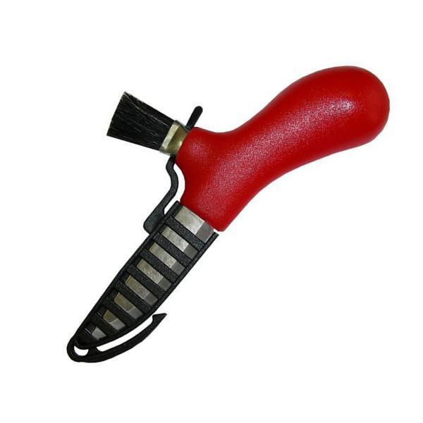 Couteau suédois MORA pour cueillette de champignons en acier inoxydable avec brosse en crin de cheval véritable rouge
