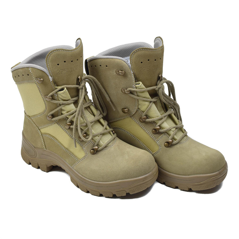 Bottes tactiques militaires allemandes originales imperméables à semelle ronde en caoutchouc kaki NEUVES