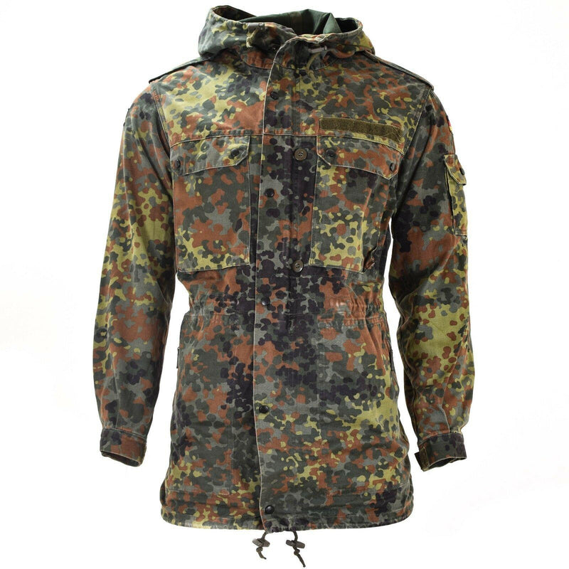 Origineel Duitse leger veldjack Parka Militair nummer Flecktarn Camo W Liner