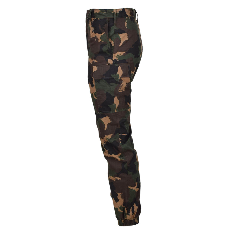 Pantalon de campagne d'été militaire hongrois d'origine M1990 camouflage bois ripstop NEUF