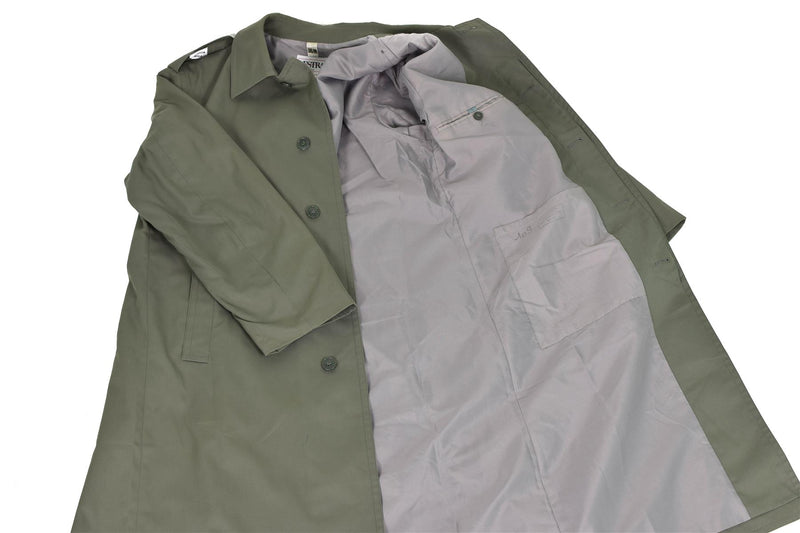 Véritable manteau de pluie militaire français Trench-coat de l'armée Olive imperméable pleine longueur