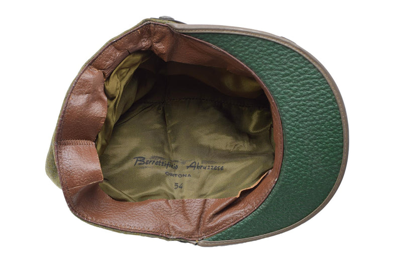 Originele Italiaanse militaire snapback field cap olijfwol lichtgewicht vintage