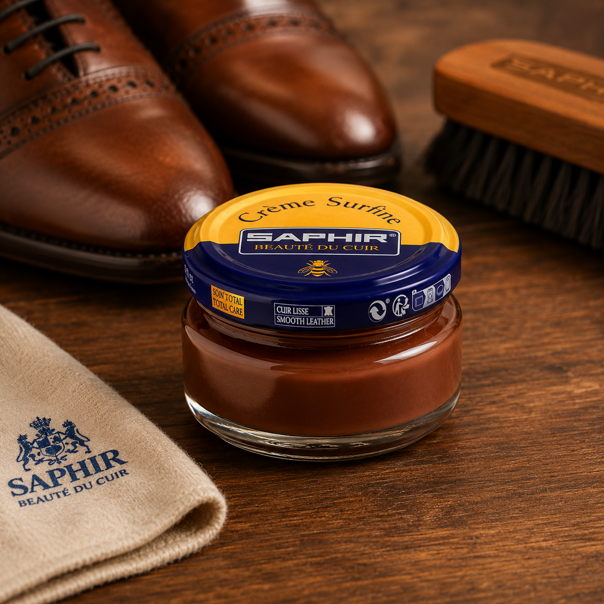 Saphir Crème Surfine Crème d'Entretien Cuir Cuir Lisse 50 ml Marron