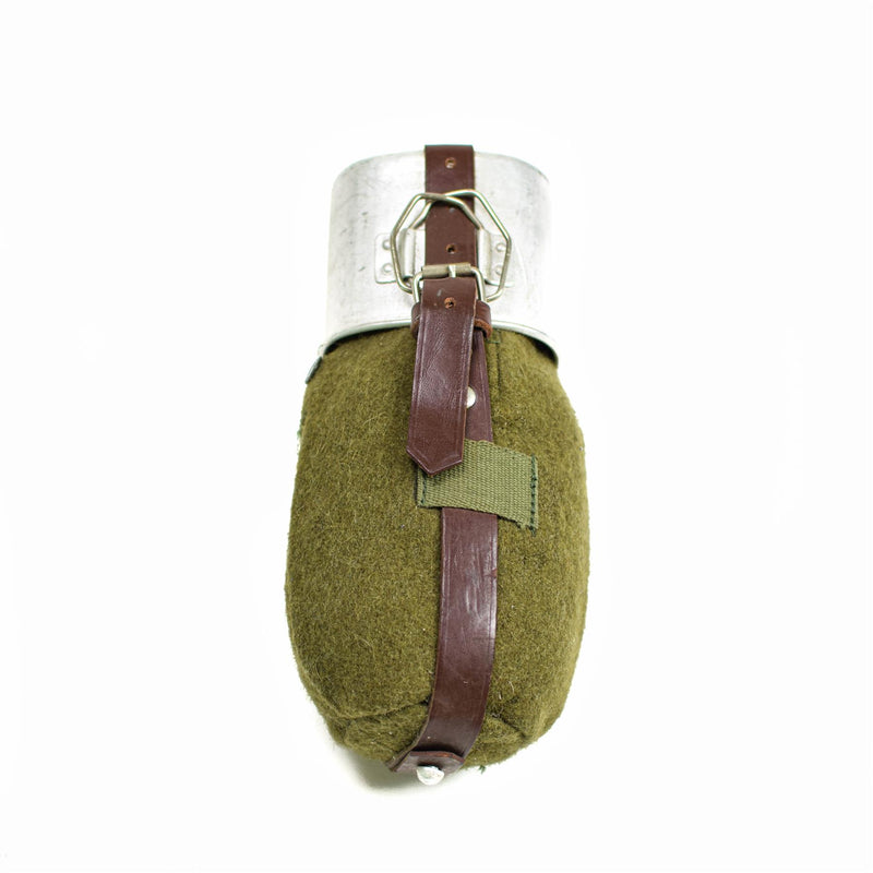 Véritable gourde de l'armée roumaine avec couvercle en feutre, style rétro vintage, comme neuve