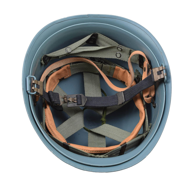 Originele militaire Belgische stalen helm M51 tactische gevechten binnenste PVC lichtblauw