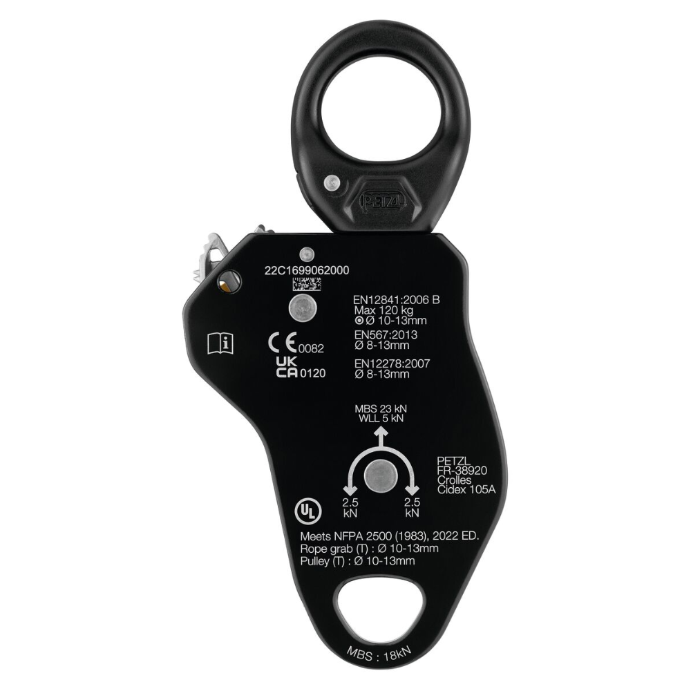PETZL PRO TRAXION Progress Capture Poulie Pivotante Dispositif de Transport à Corde Jaune