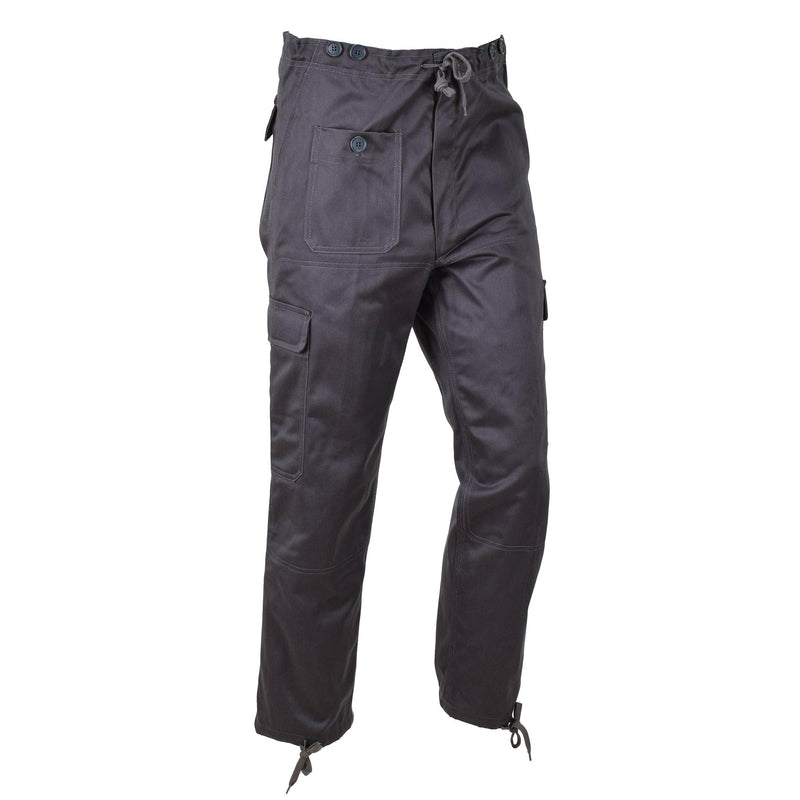 Pantalon de travail gris authentique de l'armée danoise M71, taille réglable, pantalon vintage NEUF