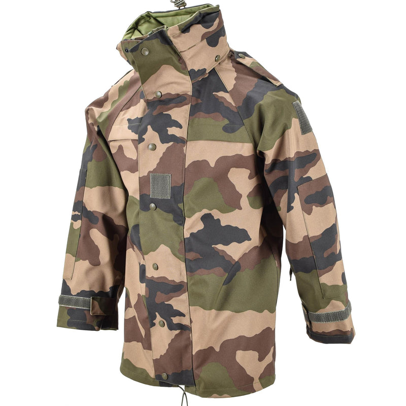 Véritable veste imperméable trilaminée de l'armée française camouflage parka de pluie à capuche en goretex