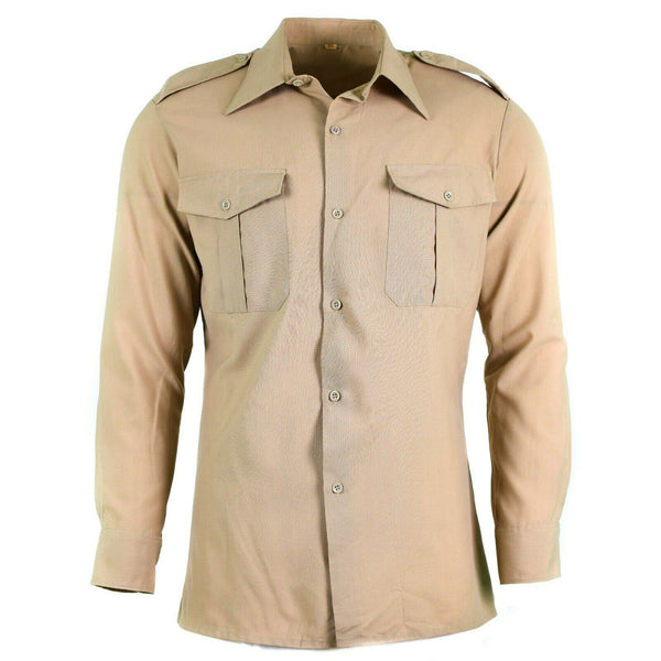 Echt Frans legerhirt Vermoeidheid Dead Stock Chino Khaki Militaire polywol nieuw