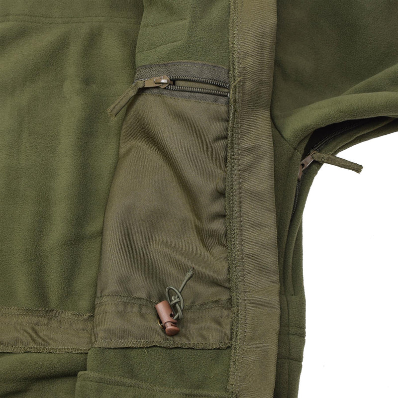 Blochl -merk Oostenrijkse militaire stijl fleece jas hoge nek vol ritssluiting ademend
