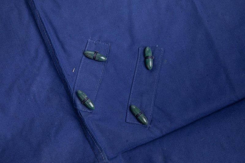 Bâche de tente militaire roumaine originale bleue imperméable 1,80 x 1,80 cm Surplus