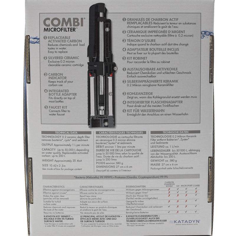 Filtre Katadyn Combi Plus Purification d'urgence longue durée pour camping de qualité supérieure