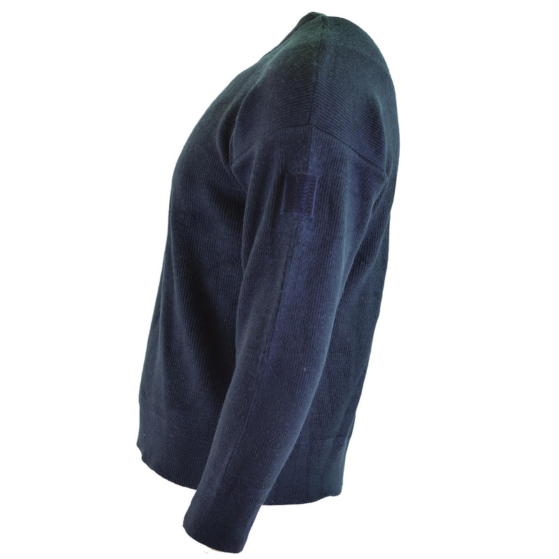 Echt Frans leger pullover blauw commando jumper militaire trui ronde nek