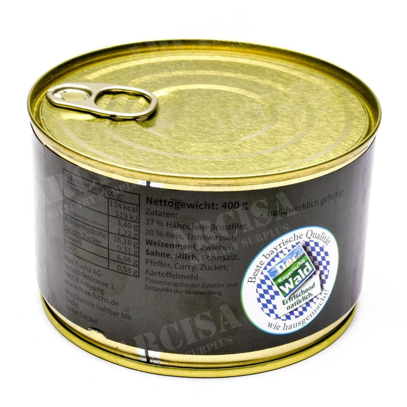 Noodrantsaat Leger Survival Food ingeblikte kippencurry met rijst 400 g kan
