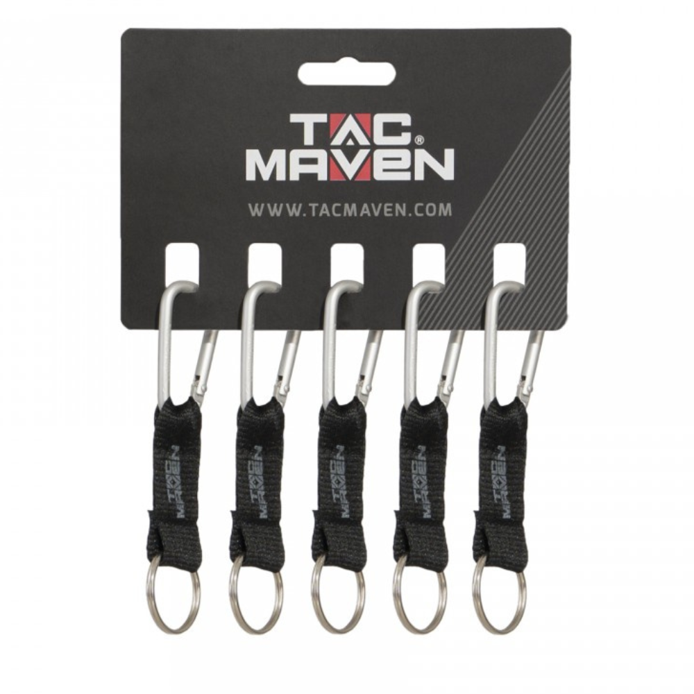Pentagon Tactische 5 mm aluminium karabijnhaakclips 5-pack outdoor campingsleutelhanger