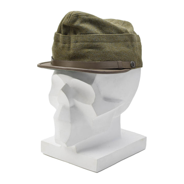 Casquette de campagne militaire italienne originale snapback en laine olive légère vintage
