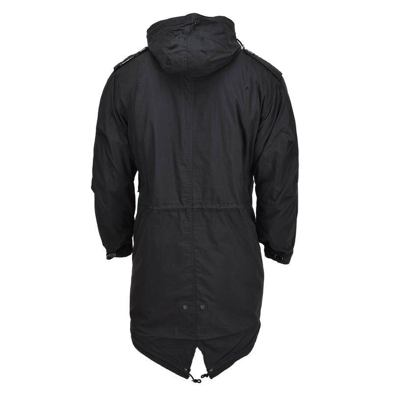 Parka style militaire américain de marque MIL-TEC M51 avec capuche et doublure matelassée noire NEUF