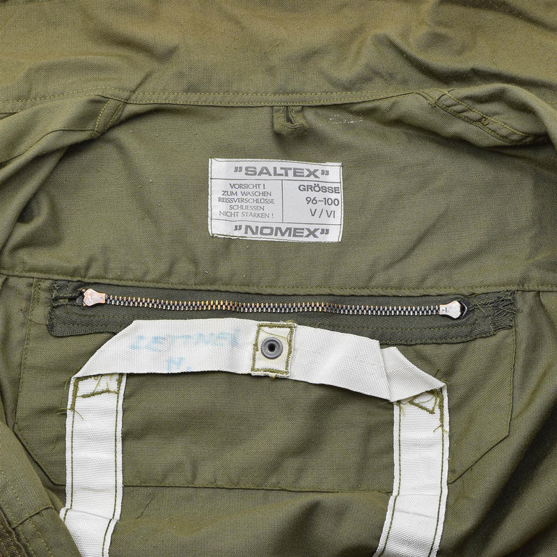 Combinaison de l'armée autrichienne originale verte Nomex résistante au feu
