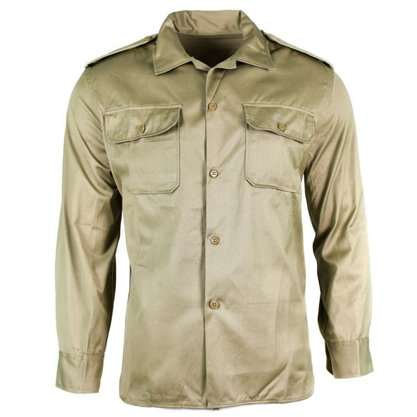 Véritable chemise de l'armée grecque fatigue dead stock chino kaki veste militaire NEUF