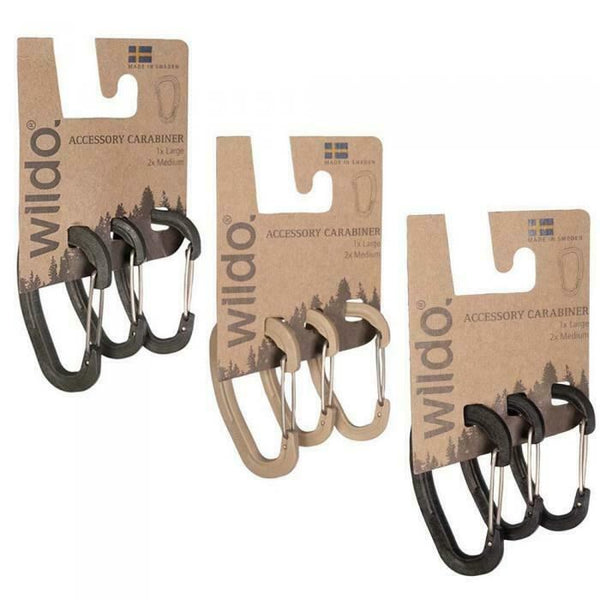 Ensemble de mousquetons Wildo authentiques OD 3 pièces Clips robustes et légers