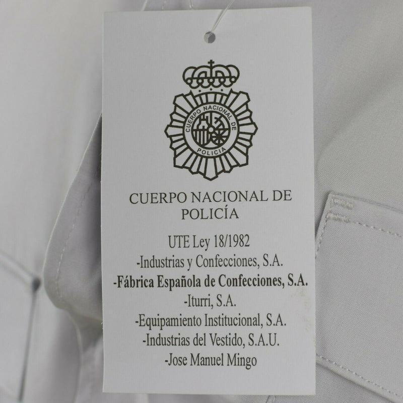 Echt Spaans politiehirt grijze militaire korte mouwen shirts nieuw