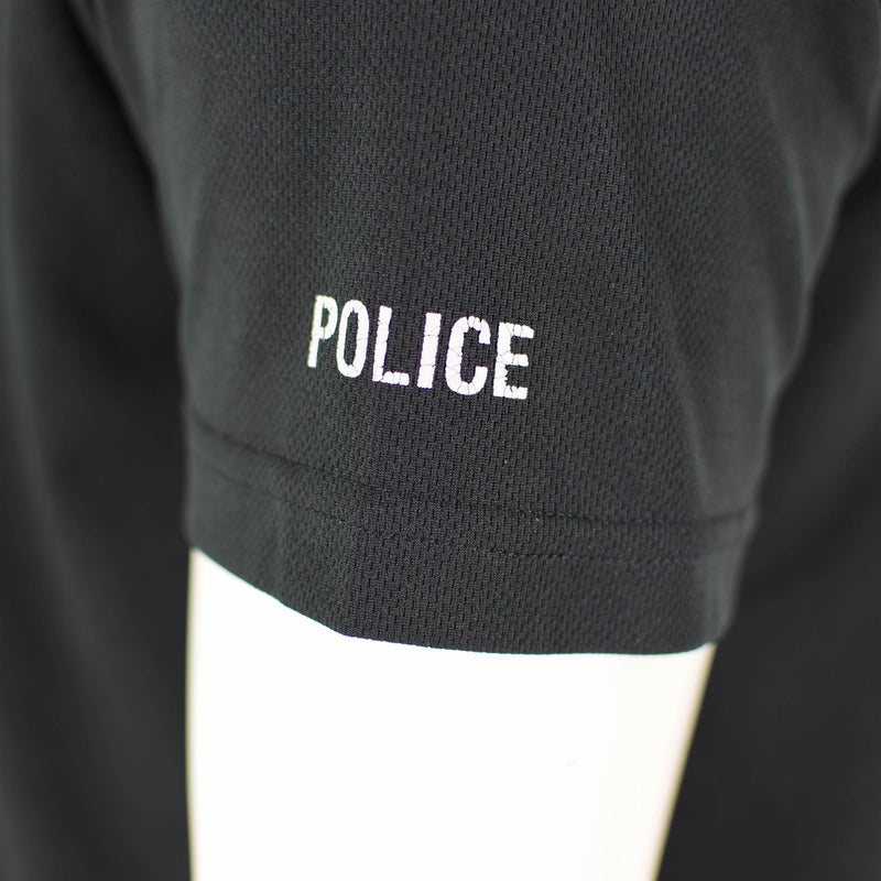Echte Britse politie T-shirt Zwart Ademend functioneel Zip Guard-shirt vooraan