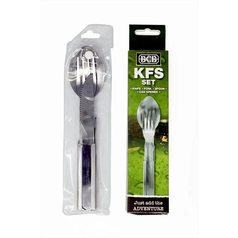 BCB KFS Set camping mes vork lepel geïntegreerd kan opener duurzaam ontwerp