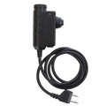 Earmor M52 PTT adaptateur Midland 2 broches filaire casque tactique câble noir