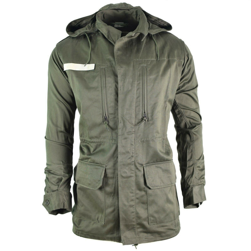 Veste de combat militaire à capuche en satin de l'armée française d'origine Olive OD