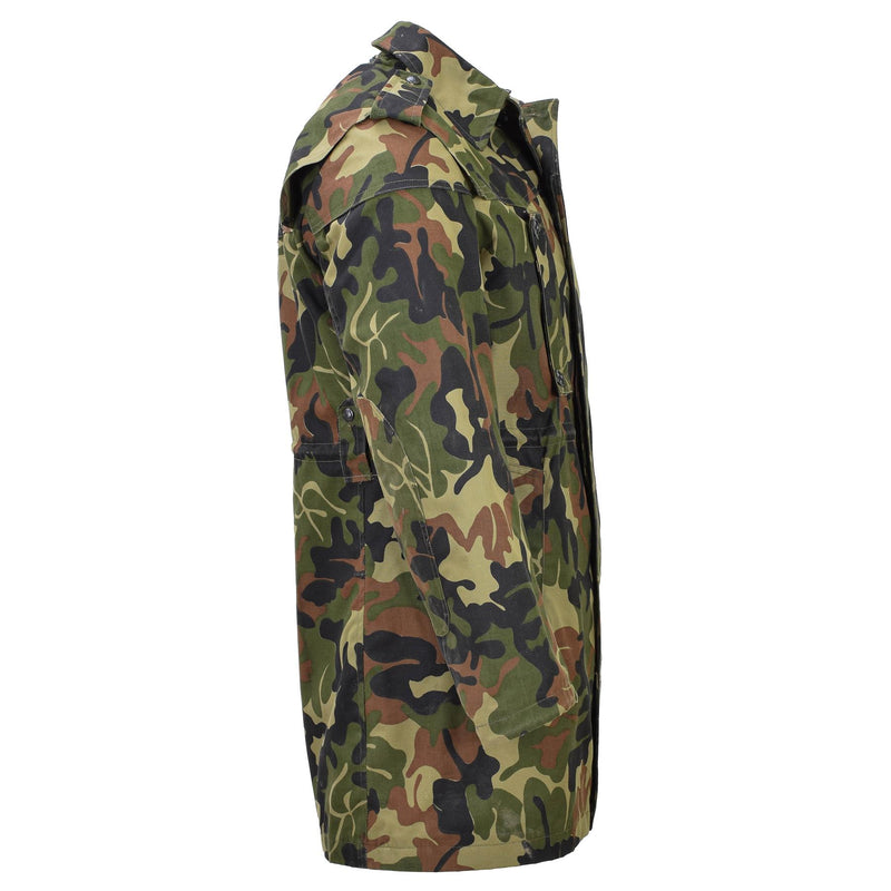 Parka militaire roumaine originale M93 camouflage feuille veste longue à capuche tactique NEUF