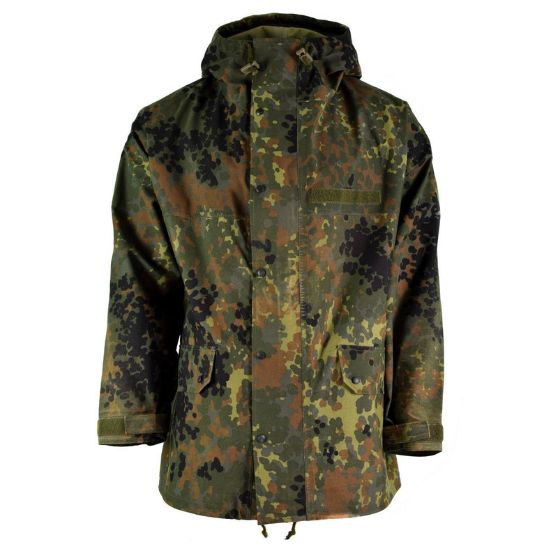 Originele Duitse legerveldjack Goretex Flecktarn Waterdichte regenwiel Parka
