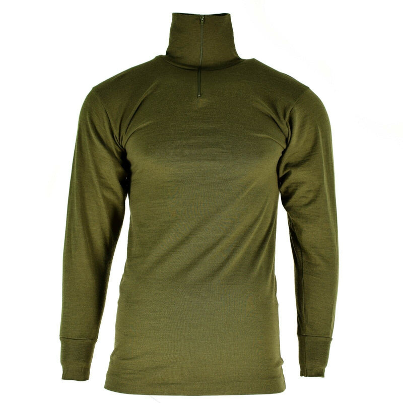 Origineel Italiaans leger tricot shirt ritssluiting onderhirt f1 thermische groene od nieuw