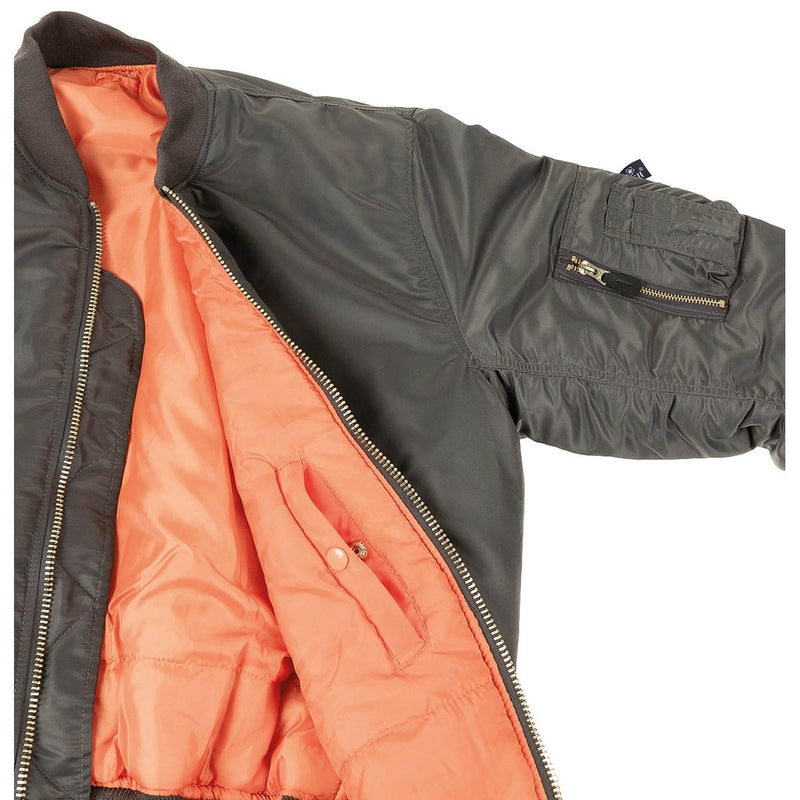Veste style armée américaine MA1 troupes des forces aériennes bomber coupe-vent gris urbain