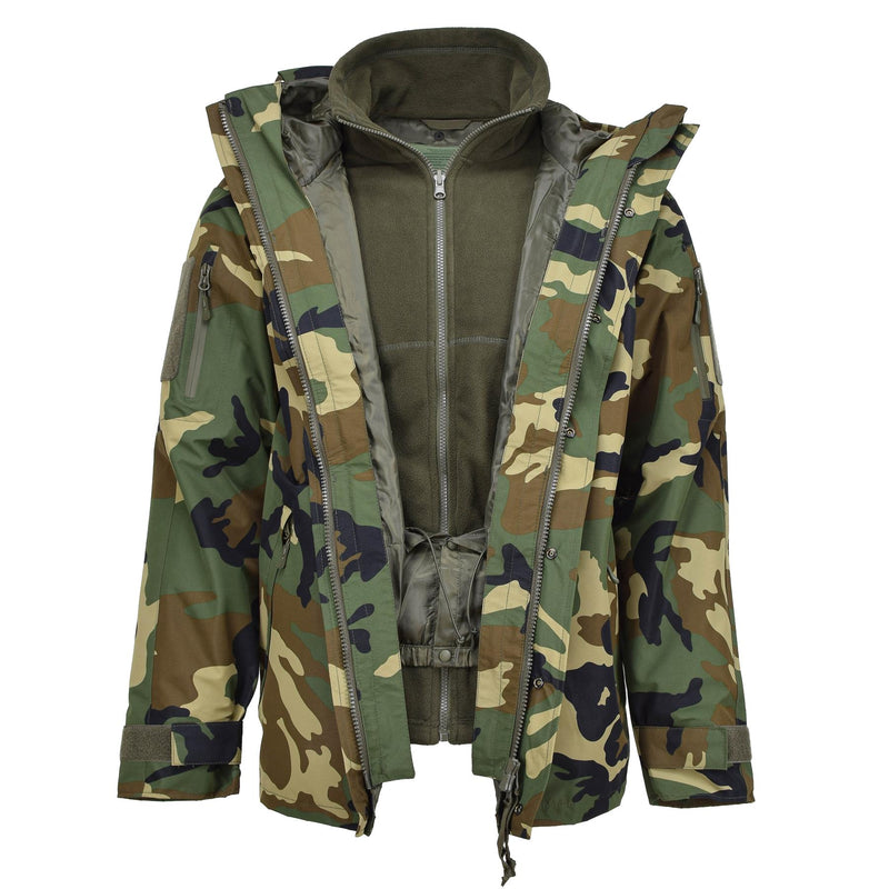 Veste d'hiver doublée style militaire GEN II MIL-TEC Parka softshell camouflage boisé