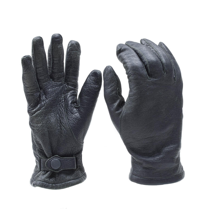 Originele Duitse militaire lederen handschoenen grijze polsband Duitsland legeroverschot