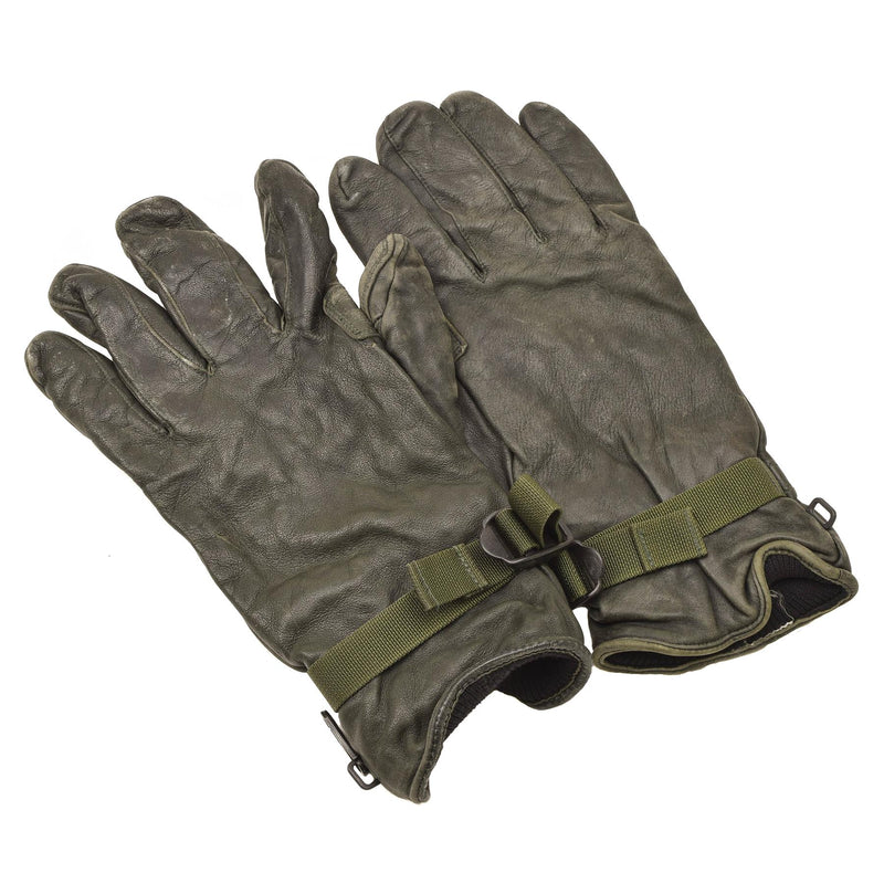 Originele Britse militaire MK II lederen handschoenen bekleed Dark Green Hand Protection