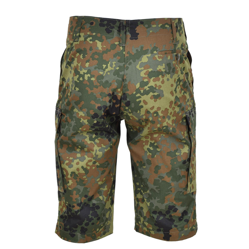 Short mi-long Leo Kohler pour personnel militaire, bermuda, camouflage flecktarn