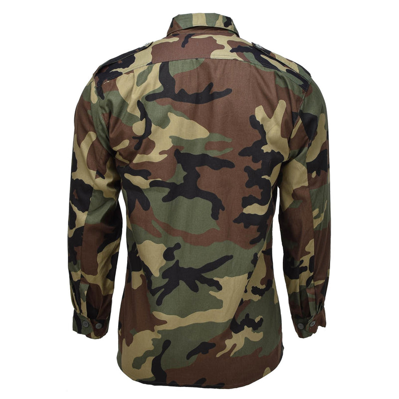 Origineel Kroatisch militair probleem shirt katoen BDU Woodland camo leger overschot nieuw