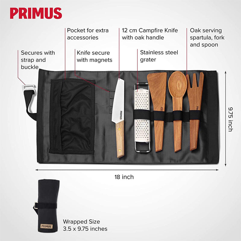 Primus Campfire Prep Set Outdoor Camping Utsil Kit Wandelmes Lepel Vork
