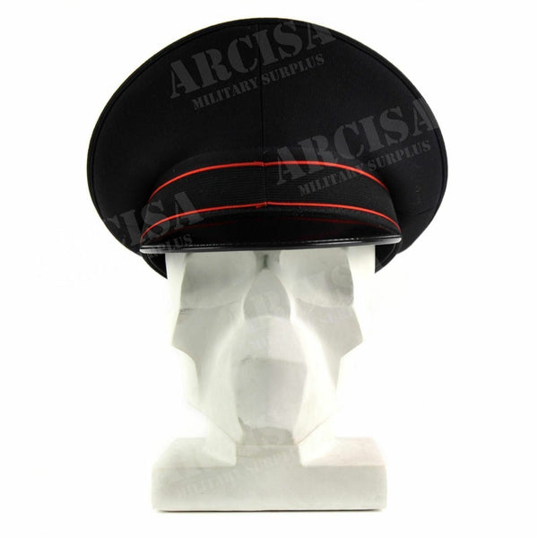 Véritable casquette à visière de l'armée italienne Casquette de police militaire à visière noire NEUF
