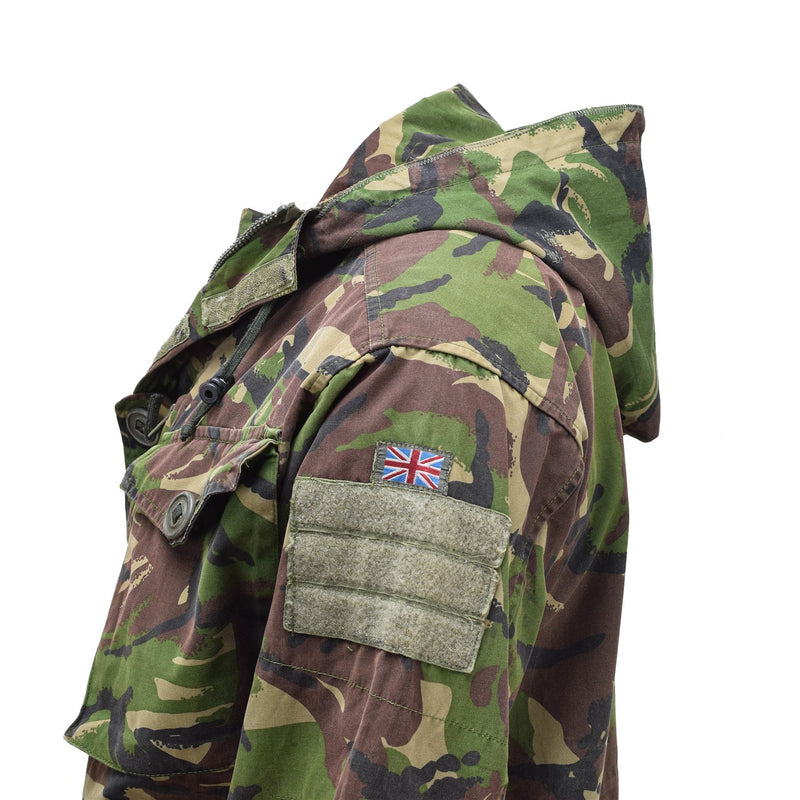 Veste de combat militaire britannique authentique à capuche coupe-vent camouflage DPM