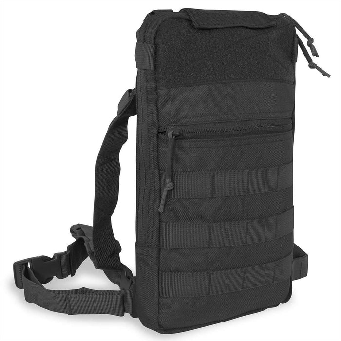 Zwarte A.Blochl TF2 drinkrugzak met MOLLE-band, verstelbare bandjes en compartimenten met ritssluiting voor wandelen en buitengebruik