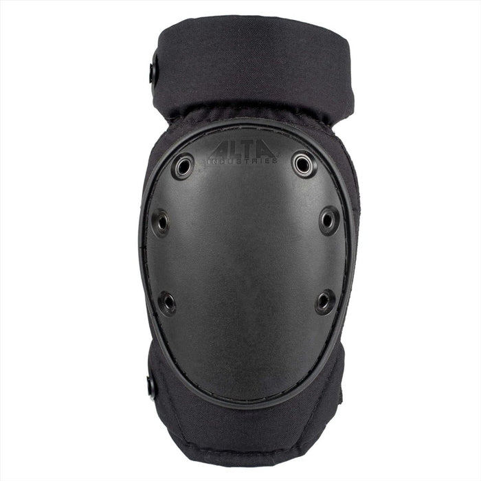 AltaCONTOUR tactische kniebeschermer met lange kap, ergonomische contourvorm en zwarte beschermende schaal voor schokbestendigheid