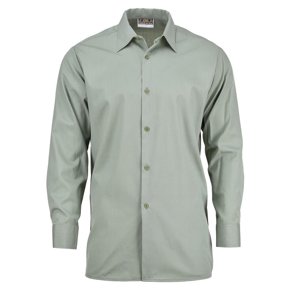 Origineel Tsjechisch leger overhirt shirt olijf lange mouw knop omhoog militair surplus nieuw