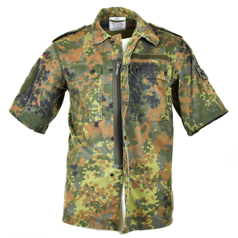 Origineel Duits legerhirt ritssluiting Flecktarn korte mouwen gevecht BW Army Issue