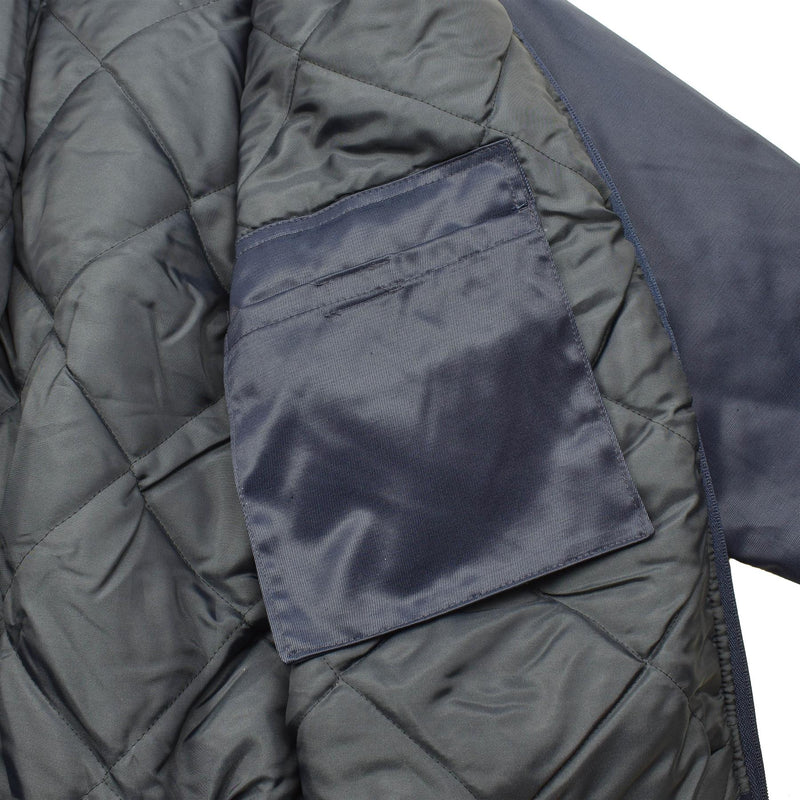 Veste bomber de marque Lambert pour les forces aériennes françaises, uniforme de pilote coupe-vent bleu chaud
