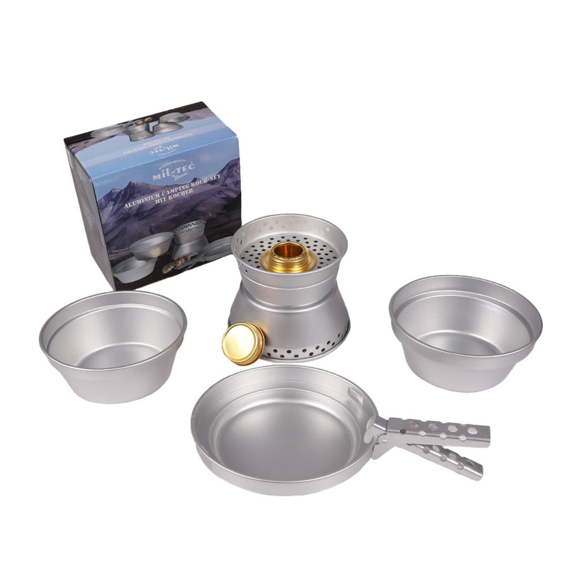 MIL-TEC aluminium kookkachel Set wandelkookgerei Compact Camping Pan Pot Bowl