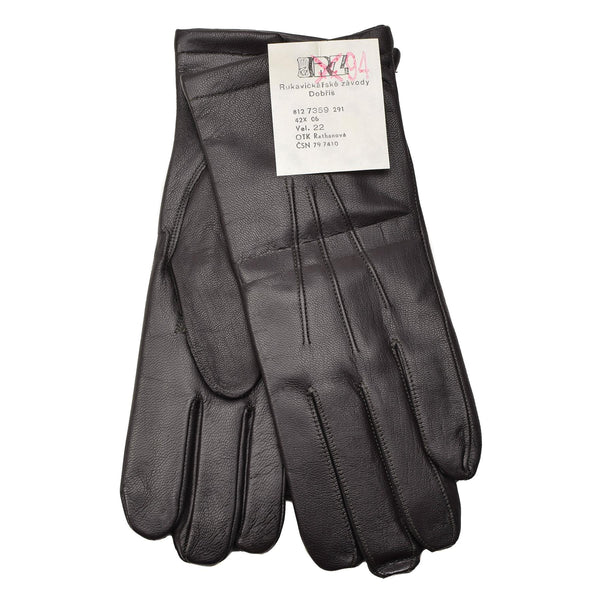 Originele Tsjechische leger winter warm koud bruin lederen handschoenen casual strakke pasvorm nieuw