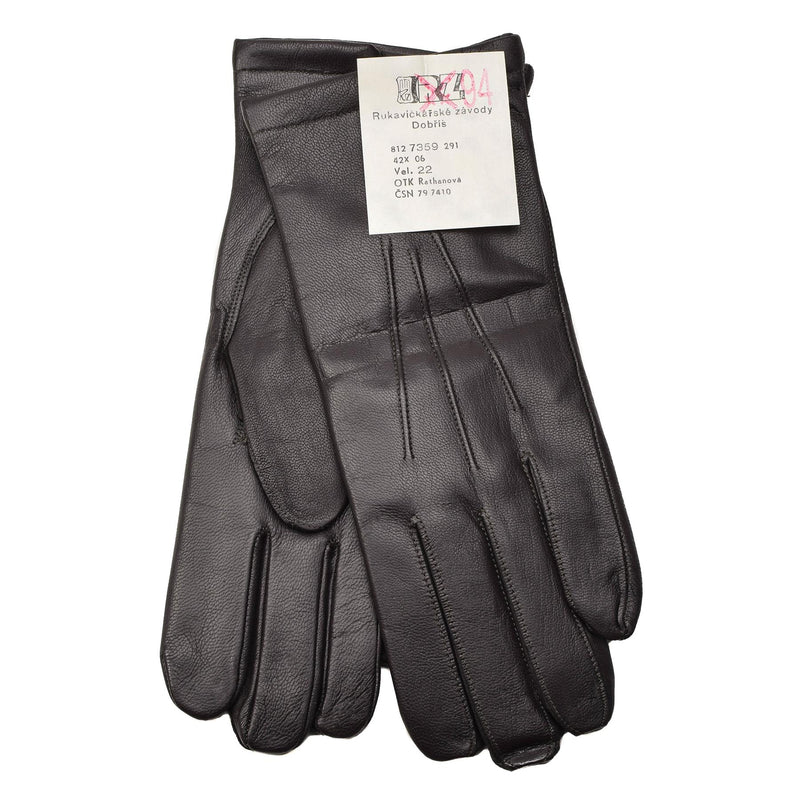 Originele Tsjechische leger winter warm koud bruin lederen handschoenen casual strakke pasvorm nieuw
