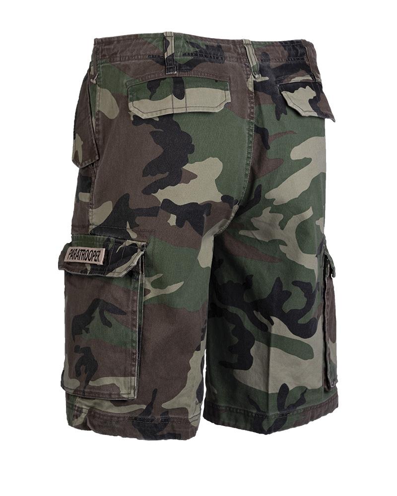 MIL-TEC-merk Duitsland Militaire parachutistische stijl voorgesproken Woodland Camo Shorts